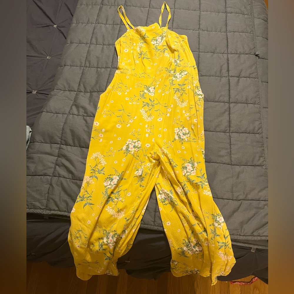 Yellow floral jumpsuit